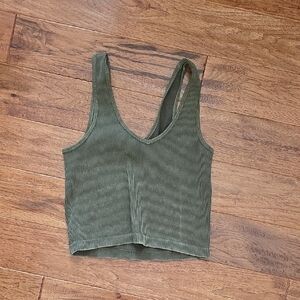 BKE Olive Green Ribbed Women's Top
